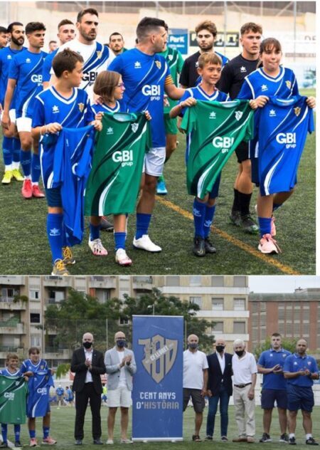 GBI Grup Con El Club De Fútbol Lloret En La Celebración Del Centenario Y Presentación De Las Nuevas Camisetas